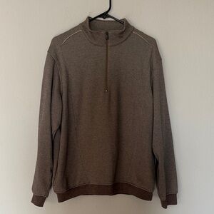 Men's Pro Tour Stylish Brown 1/4 Zip Pullover Sz Medium
